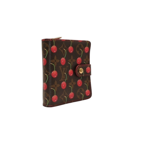 LOUIS VUITTON ルイヴィトン 二つ折り財布 コンパクトジップ さくらんぼ 村上隆 モノグラム M95005 美品 中古 4a000836