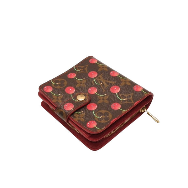 LOUIS VUITTON ルイヴィトン 二つ折り財布 コンパクトジップ さくらんぼ 村上隆 モノグラム M95005 美品 中古 4a000836