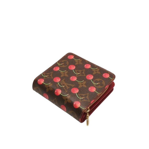 LOUIS VUITTON ルイヴィトン 二つ折り財布 コンパクトジップ さくらんぼ 村上隆 モノグラム M95005 美品 中古 4a000836