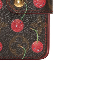 LOUIS VUITTON ルイヴィトン 二つ折り財布 コンパクトジップ さくらんぼ 村上隆 モノグラム M95005 美品 中古 4a000836