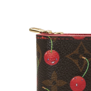 LOUIS VUITTON ルイヴィトン 二つ折り財布 コンパクトジップ さくらんぼ 村上隆 モノグラム M95005 美品 中古 4a000836