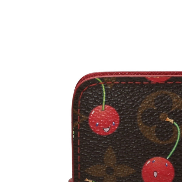 LOUIS VUITTON ルイヴィトン 二つ折り財布 コンパクトジップ さくらんぼ 村上隆 モノグラム M95005 美品 中古 4a000836