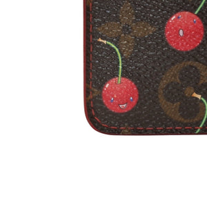 LOUIS VUITTON ルイヴィトン 二つ折り財布 コンパクトジップ さくらんぼ 村上隆 モノグラム M95005 美品 中古 4a000836