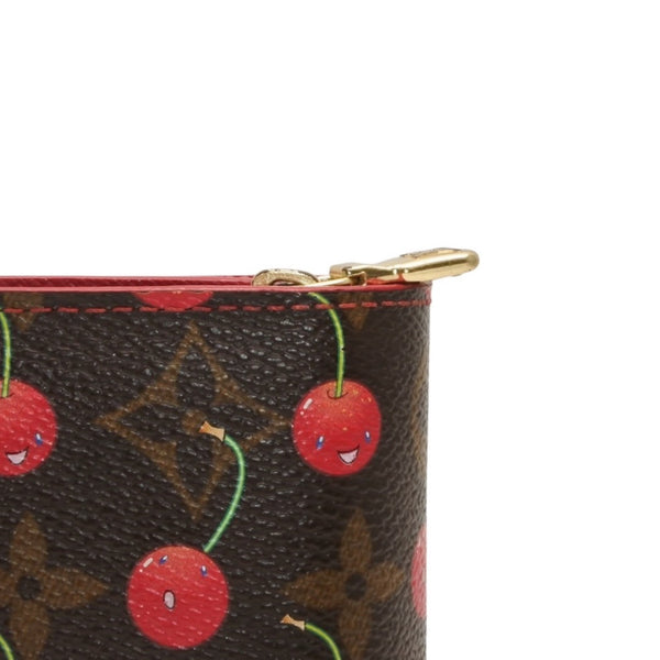 LOUIS VUITTON ルイヴィトン 二つ折り財布 コンパクトジップ さくらんぼ 村上隆 モノグラム M95005 美品 中古 4a000836