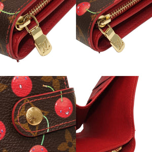 LOUIS VUITTON ルイヴィトン 二つ折り財布 コンパクトジップ さくらんぼ 村上隆 モノグラム M95005 美品 中古 4a000836