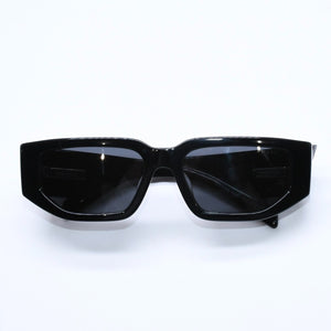 極美品 PRADA プラダ サングラス アイウェア トライアングルロゴ ブラック シルバー SPR09Z-F サイズ55◻︎17 中古 4a010037