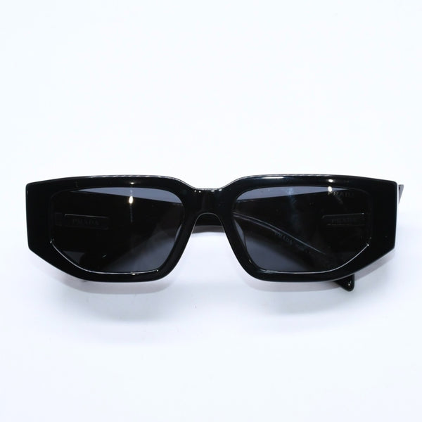 極美品 PRADA プラダ サングラス アイウェア トライアングルロゴ ブラック シルバー SPR09Z-F サイズ55◻︎17 中古 4a010037