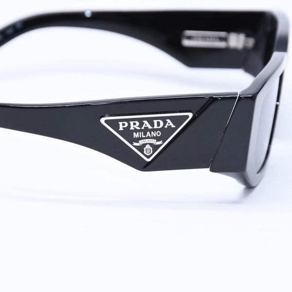 極美品 PRADA プラダ サングラス アイウェア トライアングルロゴ ブラック シルバー SPR09Z-F サイズ55◻︎17 中古 4a010037