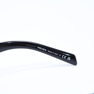 極美品 PRADA プラダ サングラス アイウェア トライアングルロゴ ブラック シルバー SPR09Z-F サイズ55◻︎17 中古 4a010037