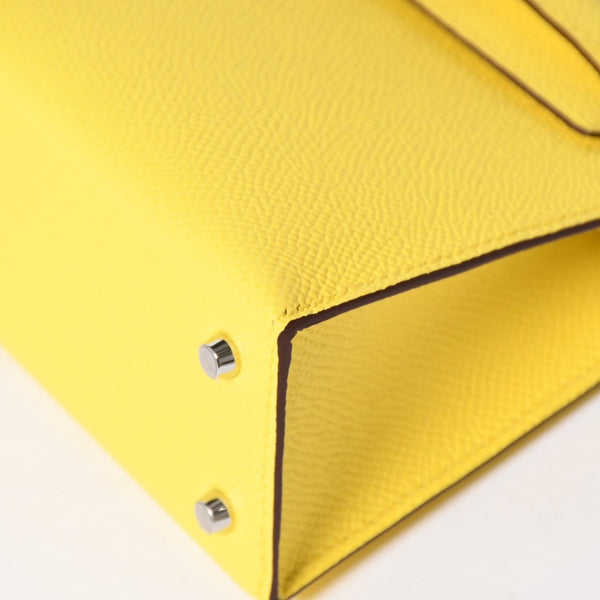 新品同様 HERMES エルメス MINI KELLY II ミニケリーⅡ 2WAYバッグ エプソン ジョーヌシトロン パラジウム金具 K刻印 中古 4a010126