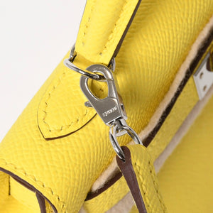 新品同様 HERMES エルメス MINI KELLY II ミニケリーⅡ 2WAYバッグ エプソン ジョーヌシトロン パラジウム金具 K刻印 中古 4a010126