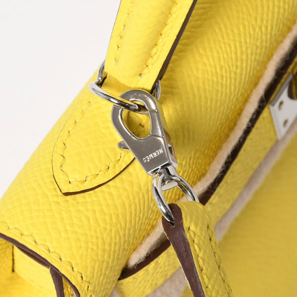 新品同様 HERMES エルメス MINI KELLY II ミニケリーⅡ 2WAYバッグ エプソン ジョーヌシトロン パラジウム金具 K刻印 中古 4a010126