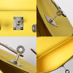 新品同様 HERMES エルメス MINI KELLY II ミニケリーⅡ 2WAYバッグ エプソン ジョーヌシトロン パラジウム金具 K刻印 中古 4a010126