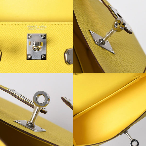 新品同様 HERMES エルメス MINI KELLY II ミニケリーⅡ 2WAYバッグ エプソン ジョーヌシトロン パラジウム金具 K刻印 中古 4a010126