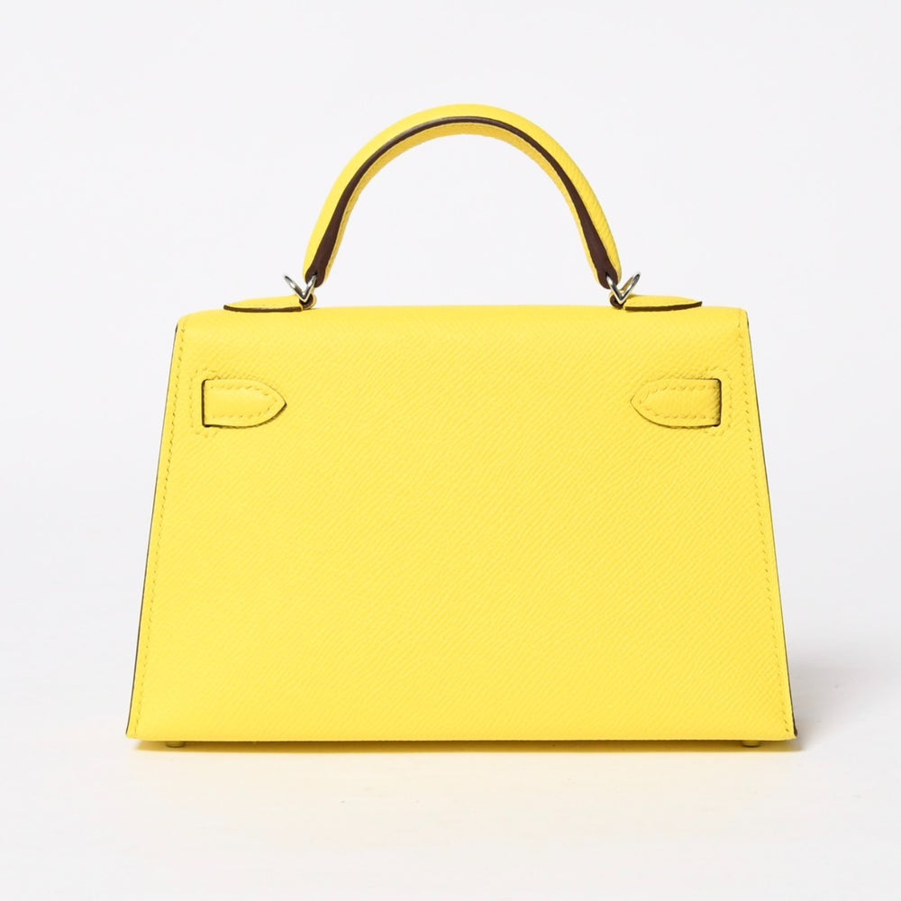 Like new HERMES MINI KELLY II 2WAY bag Epson Jaune Citron Palladium hardware K stamp Used 4a010126