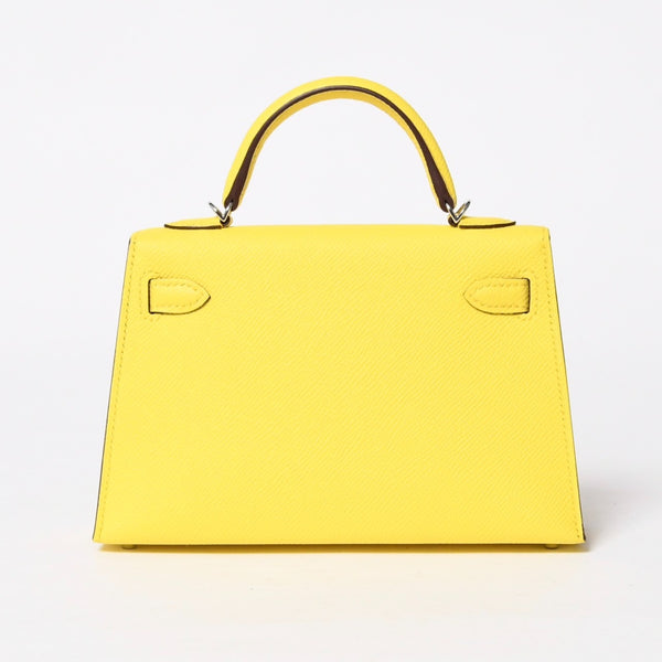 新品同様 HERMES エルメス MINI KELLY II ミニケリーⅡ 2WAYバッグ エプソン ジョーヌシトロン パラジウム金具 K刻印 中古 4a010126