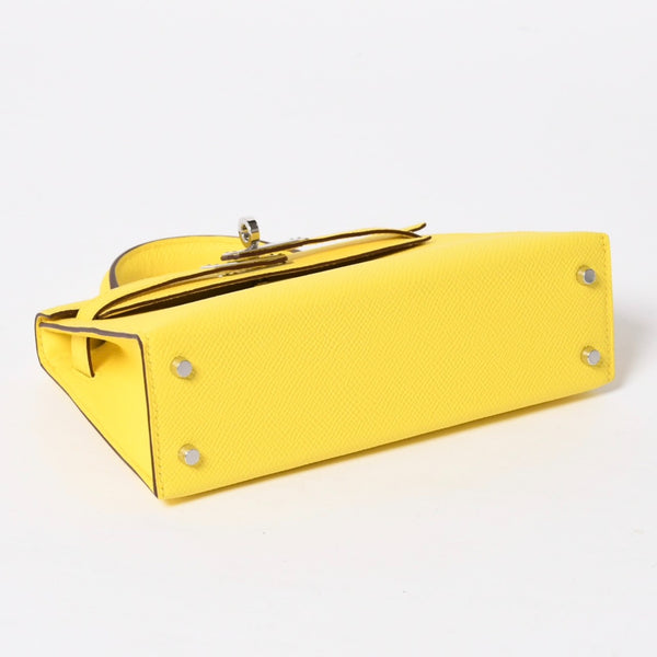 新品同様 HERMES エルメス MINI KELLY II ミニケリーⅡ 2WAYバッグ エプソン ジョーヌシトロン パラジウム金具 K刻印 中古 4a010126