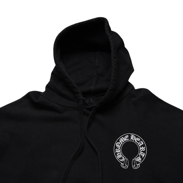 CHROME HEARTS Horseshoe&フFloral Cross Pullover Hoodie with Horseshoe Logo, Floral Cross Logo, Scroll Label Logo, XXL Size, SW Hoodie, Excellent Condition, Used, 4a003221
