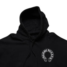 画像をギャラリービューアに読み込む, CHROME HEARTS クロムハーツ ホースシュー&amp;フローラルクロスプルオーバーパーカー ホースシューロゴ フローラルクロスロゴ スクロールラベルロゴ XXLサイズ パーカー SW 美品 中古 4a003221