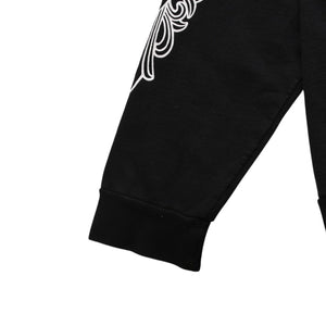 CHROME HEARTS Horseshoe&フFloral Cross Pullover Hoodie with Horseshoe Logo, Floral Cross Logo, Scroll Label Logo, XXL Size, SW Hoodie, Excellent Condition, Used, 4a003221