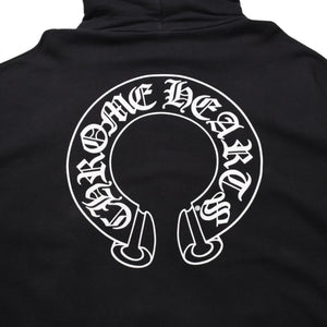CHROME HEARTS Horseshoe&フFloral Cross Pullover Hoodie with Horseshoe Logo, Floral Cross Logo, Scroll Label Logo, XXL Size, SW Hoodie, Excellent Condition, Used, 4a003221