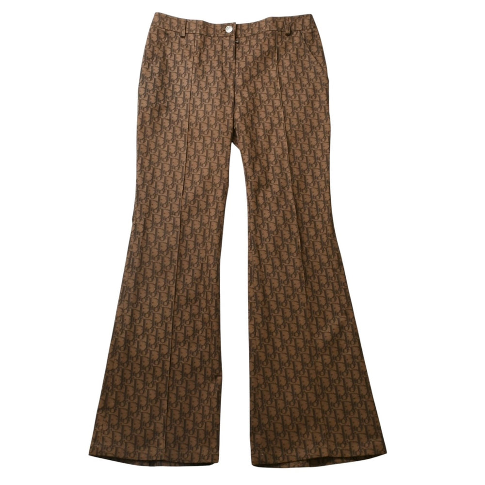 極美品 Christian Dior クリスチャンディオール サイズ 38 ブラウン トロッター柄フレアパンツ フレアパンツ 5H12044312 4a003172