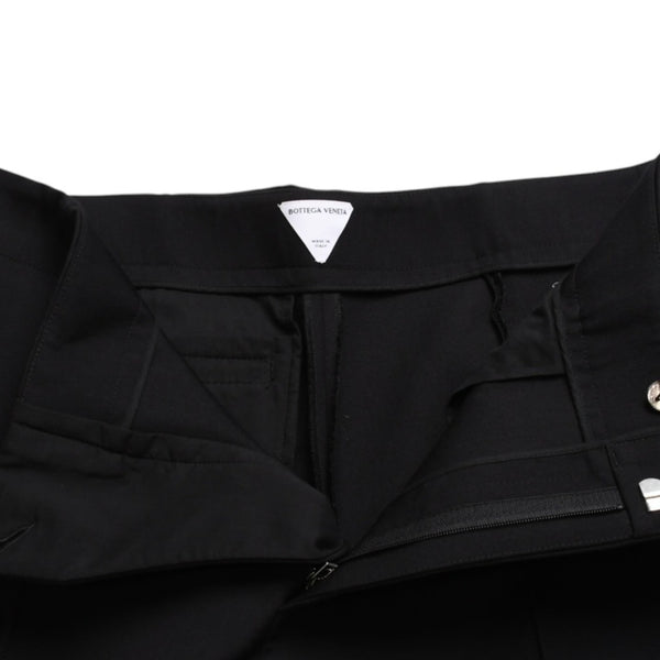 極美品 Bottega Veneta ボッテガヴェネタ Curved Pants カーブドパンツ 713790 ブラック サイズ50 中古 4a003171