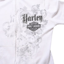 画像をギャラリービューアに読み込む, HARLEY DAVIDSON ハレーダビットソン スウェット フルジップスウェットシャツ コットン ポリエステル ホワイト サイズS 美品 中古 4b012331
