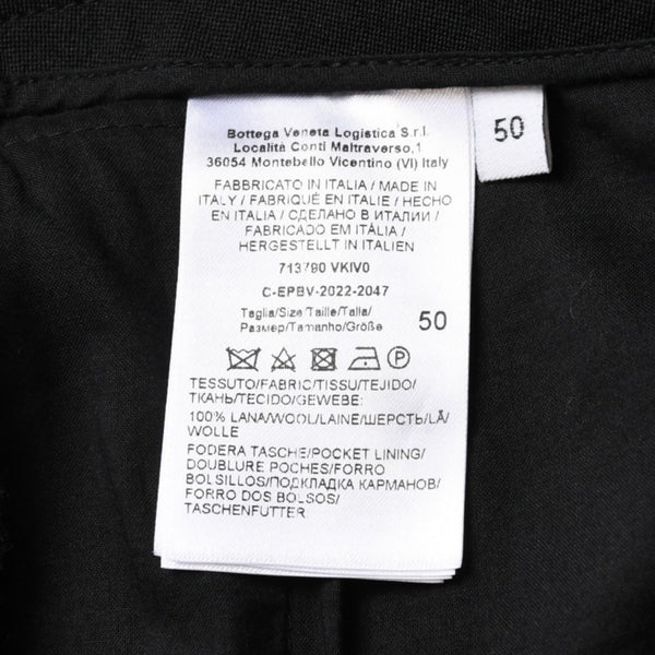 極美品 Bottega Veneta ボッテガヴェネタ Curved Pants カーブドパンツ 713790 ブラック サイズ50 中古 4a003171