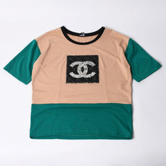 CHANEL シャネル 22SS 半袖Tシャツ P75264V22445 サイズ50 スペシャルオーダー ココマーク マルチカラー ビーズ メンズ 美品 中古 4b012758