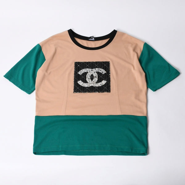 CHANEL シャネル 22SS 半袖Tシャツ P75264V22445 サイズ50 スペシャルオーダー ココマーク マルチカラー ビーズ メンズ 美品 中古 4b012758