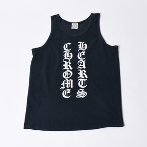 CHROME HEARTS Logo Print Tank Top Sleeveless Size S Print Black Good Condition Used 4a000605