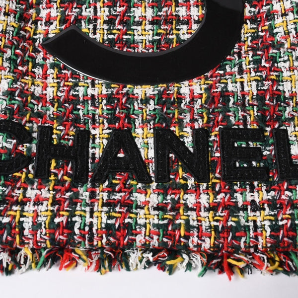 Very Good Condition CHANEL Chanel No.5 Tote Bag A91557 23rd Series Coco Mark Logo Patch Tweed Leather Multicolor Silver Hardware Used 4a000400