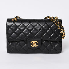CHANEL Chanel Matelasse 23 W Flap W Chain Shoulder Bag No. 1 Coco Mark Lambskin Black Good Condition Used 4a000472
