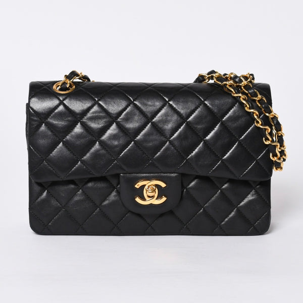 CHANEL Chanel Matelasse 23 W Flap W Chain Shoulder Bag No. 1 Coco Mark Lambskin Black Good Condition Used 4a000472