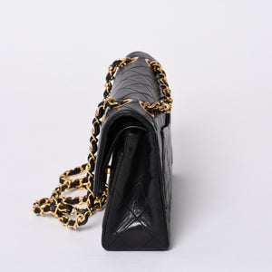 CHANEL Chanel Matelasse 23 W Flap W Chain Shoulder Bag No. 1 Coco Mark Lambskin Black Good Condition Used 4a000472