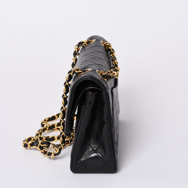 CHANEL Chanel Matelasse 23 W Flap W Chain Shoulder Bag No. 1 Coco Mark Lambskin Black Good Condition Used 4a000472
