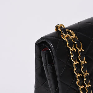 CHANEL Chanel Matelasse 23 W Flap W Chain Shoulder Bag No. 1 Coco Mark Lambskin Black Good Condition Used 4a000472
