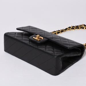 CHANEL Chanel Matelasse 23 W Flap W Chain Shoulder Bag No. 1 Coco Mark Lambskin Black Good Condition Used 4a000472
