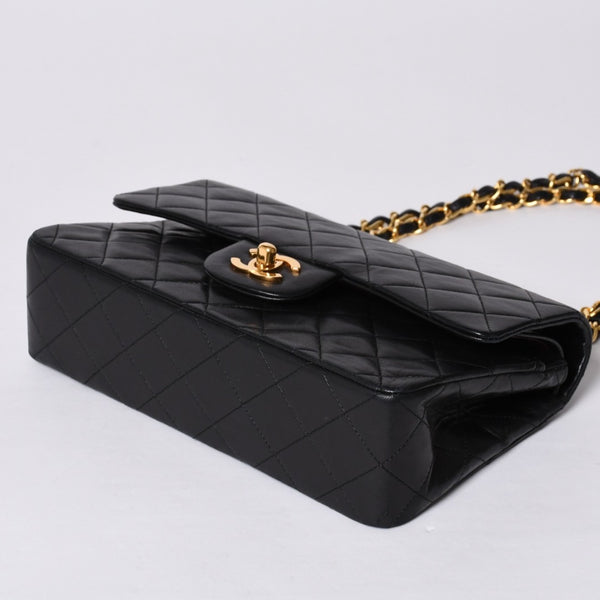 CHANEL Chanel Matelasse 23 W Flap W Chain Shoulder Bag No. 1 Coco Mark Lambskin Black Good Condition Used 4a000472