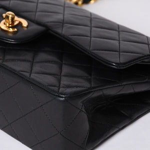 CHANEL Chanel Matelasse 23 W Flap W Chain Shoulder Bag No. 1 Coco Mark Lambskin Black Good Condition Used 4a000472