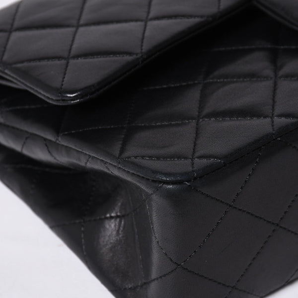 CHANEL Chanel Matelasse 23 W Flap W Chain Shoulder Bag No. 1 Coco Mark Lambskin Black Good Condition Used 4a000472
