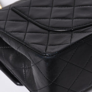 CHANEL Chanel Matelasse 23 W Flap W Chain Shoulder Bag No. 1 Coco Mark Lambskin Black Good Condition Used 4a000472
