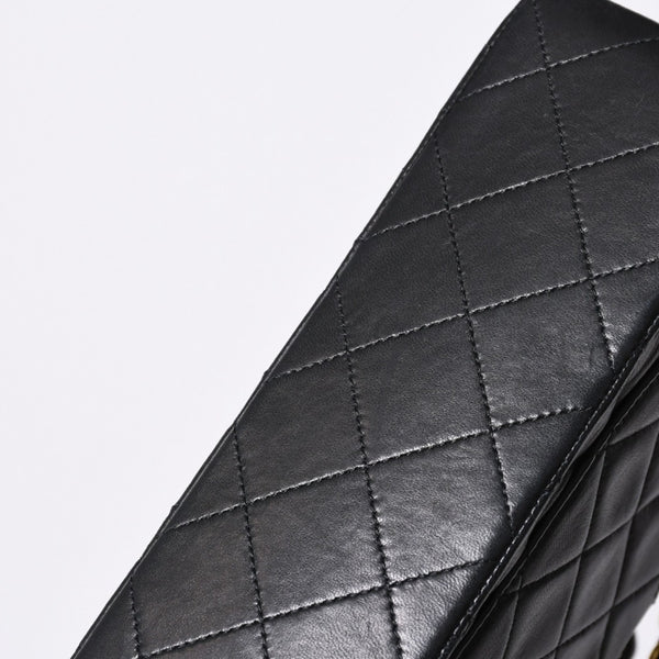 CHANEL Chanel Matelasse 23 W Flap W Chain Shoulder Bag No. 1 Coco Mark Lambskin Black Good Condition Used 4a000472