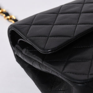 CHANEL Chanel Matelasse 23 W Flap W Chain Shoulder Bag No. 1 Coco Mark Lambskin Black Good Condition Used 4a000472