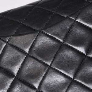 CHANEL Chanel Matelasse 23 W Flap W Chain Shoulder Bag No. 1 Coco Mark Lambskin Black Good Condition Used 4a000472