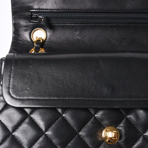 CHANEL Chanel Matelasse 23 W Flap W Chain Shoulder Bag No. 1 Coco Mark Lambskin Black Good Condition Used 4a000472
