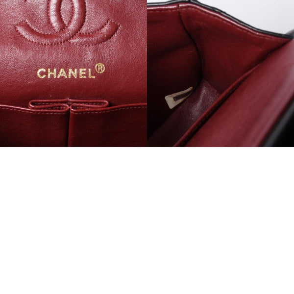 CHANEL Chanel Matelasse 23 W Flap W Chain Shoulder Bag No. 1 Coco Mark Lambskin Black Good Condition Used 4a000472