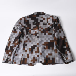 Very Good Condition LOUIS VUITTON 24AW 2B Tailored Jacket HRJ61E Size 60 Damoflage Single Brown Gray Used 4a000028