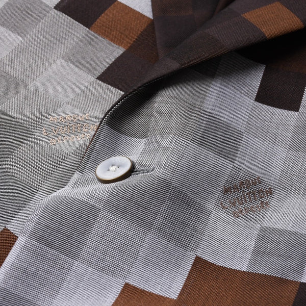 Very Good Condition LOUIS VUITTON 24AW 2B Tailored Jacket HRJ61E Size 60 Damoflage Single Brown Gray Used 4a000028